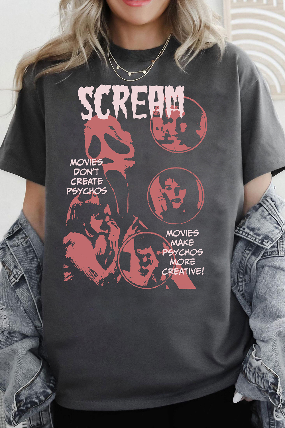 New T-Shirt Scream Movie Merch, Shirt Scream Movie For Women