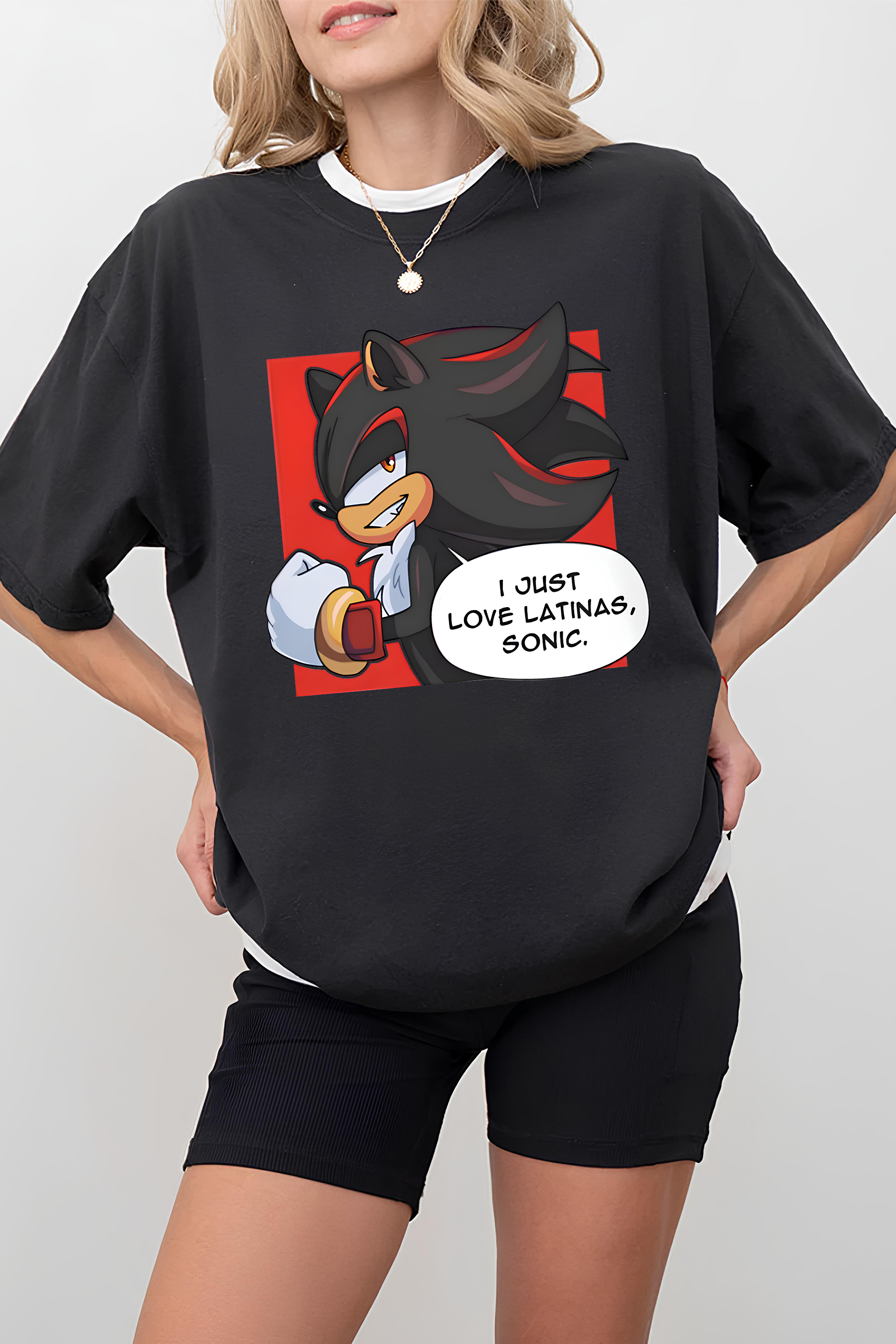 New T-Shirt Shadow The Merch, Shirt Shadow The Hedgehog I Love Latinas  For Women