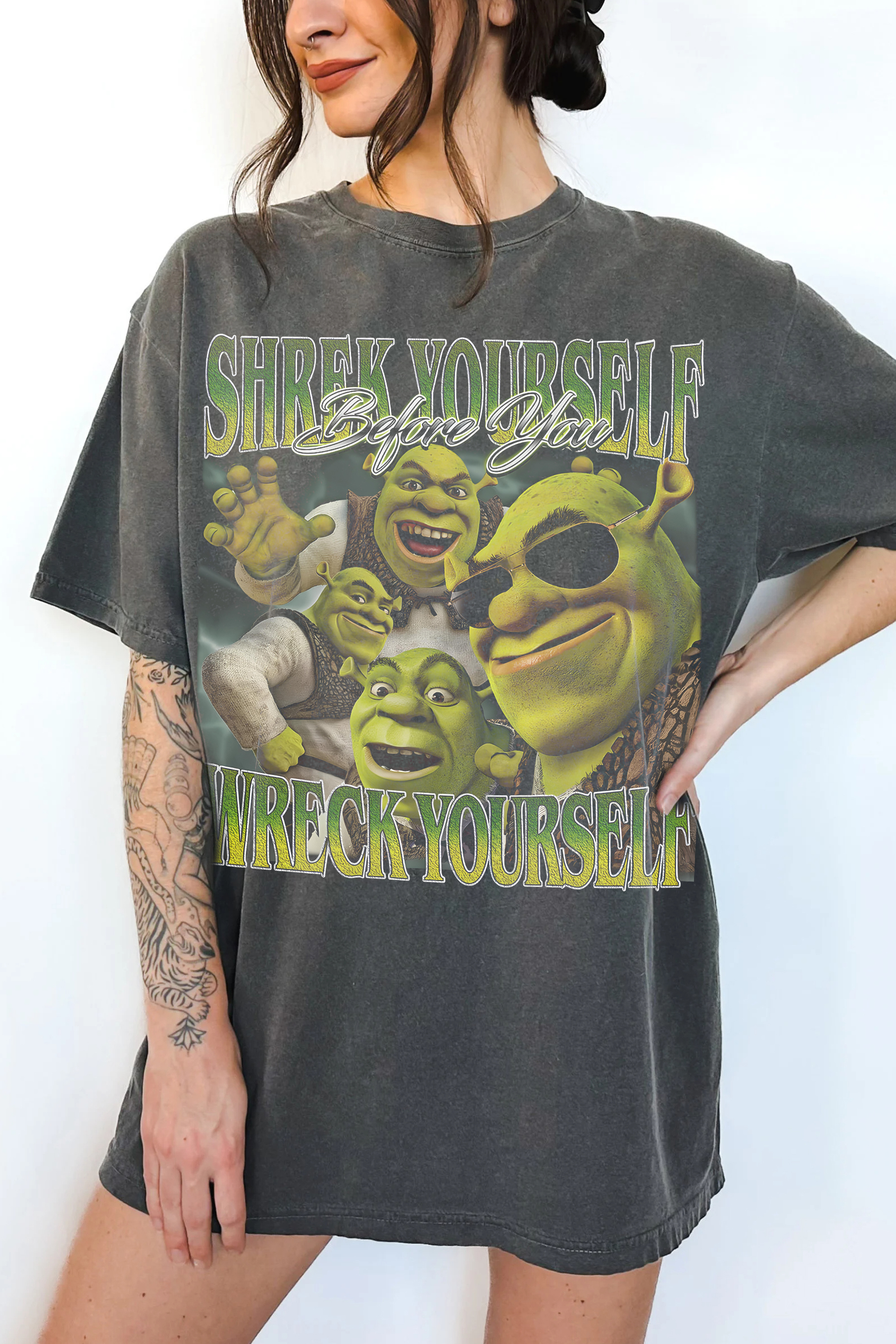 New T-Shirt Shrek Yourself Merch, Shirt Shrek Yourself Before You Wreck Yourself Shrek Meme For Women