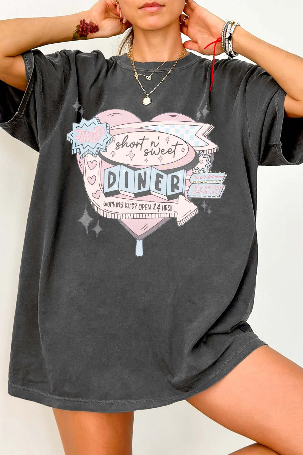 T-Shirt Sabrina Sweet Merch, Shirt Sabrina Sweet Cute Retro Diner Apparel For Women