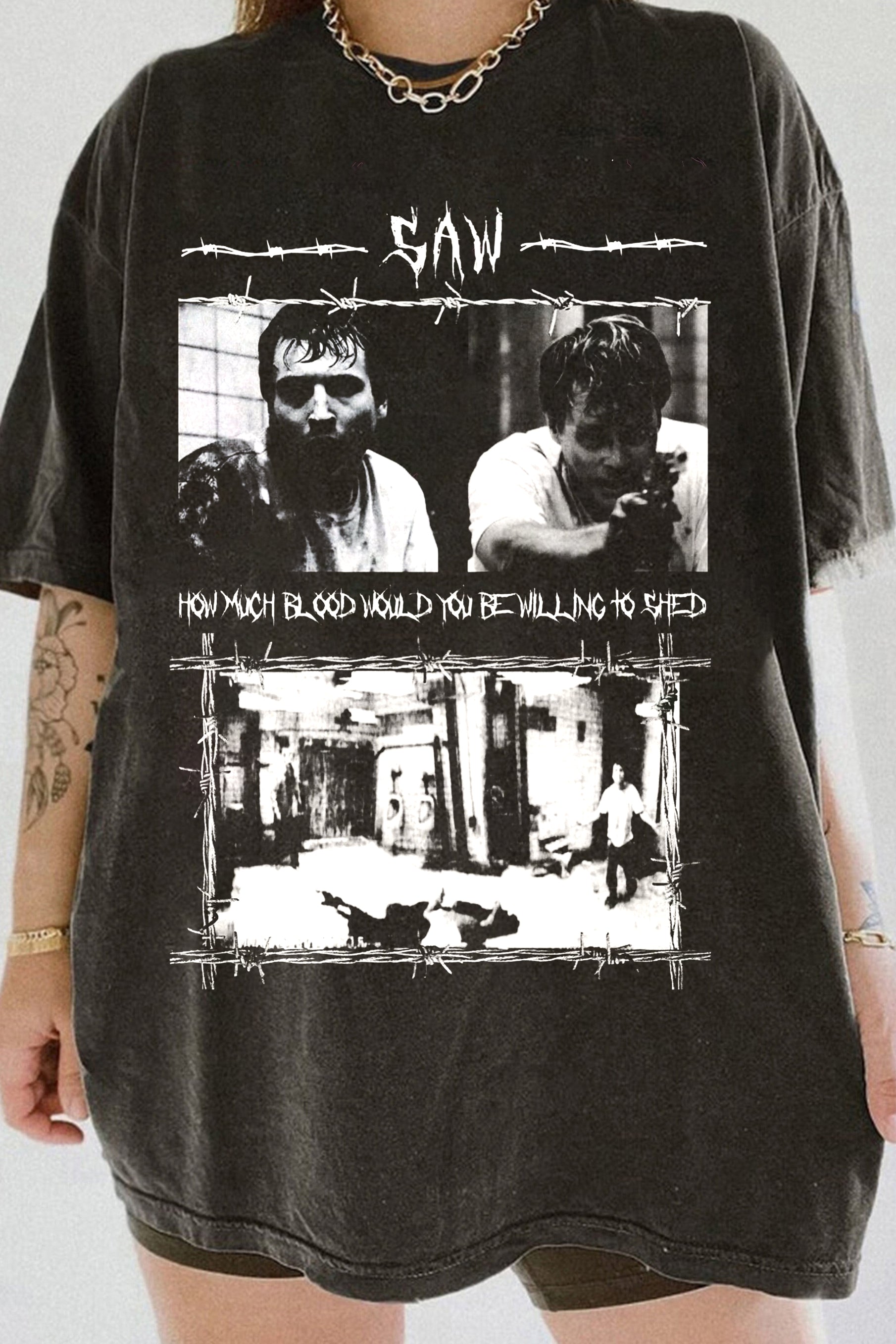 New T-Shirt Saw Horror Merch, Shirt Saw Horror Movie For Women