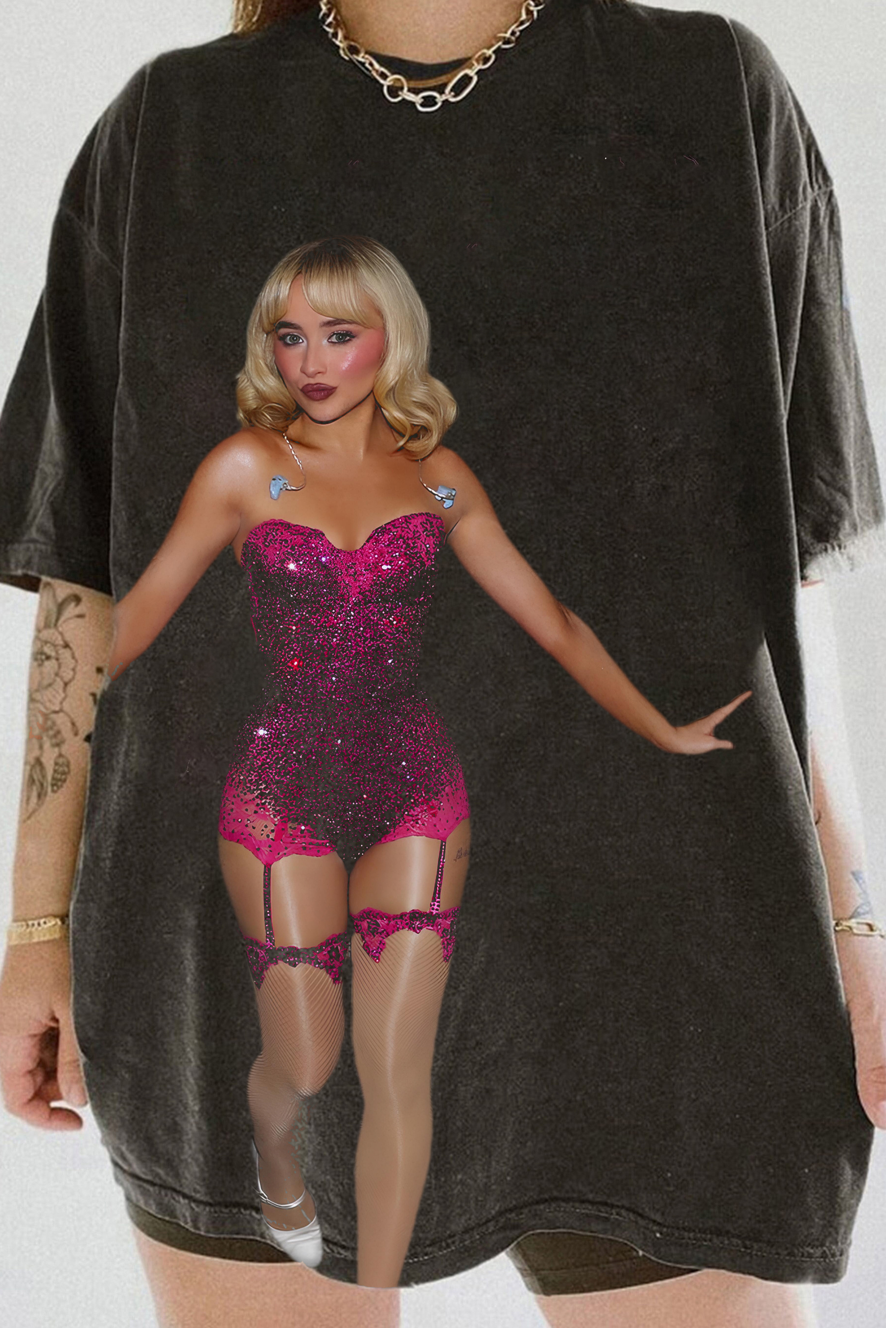 New T-Shirt Sabrina Short Merch, Shirt Sabrina Short N Sweet Tour Ver.1 For Women