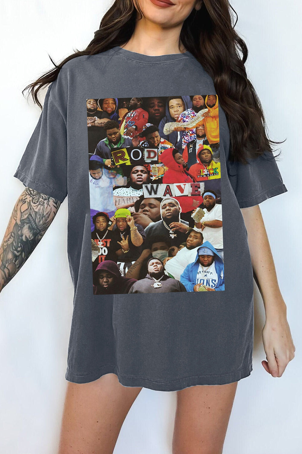 New T-Shirt Rod Wave Merch, Shirt Rod Wave Collage Graphic For Women