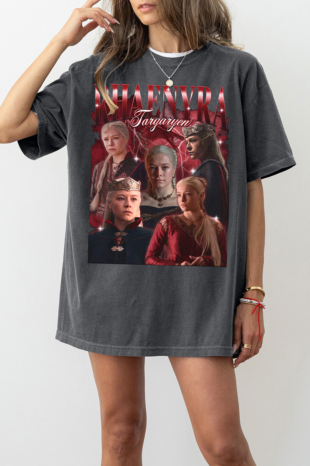 New T-Shirt Rhaenyra Targaryen Merch, Shirt Rhaenyra Targaryen House Of The Dragon Graphic For Women