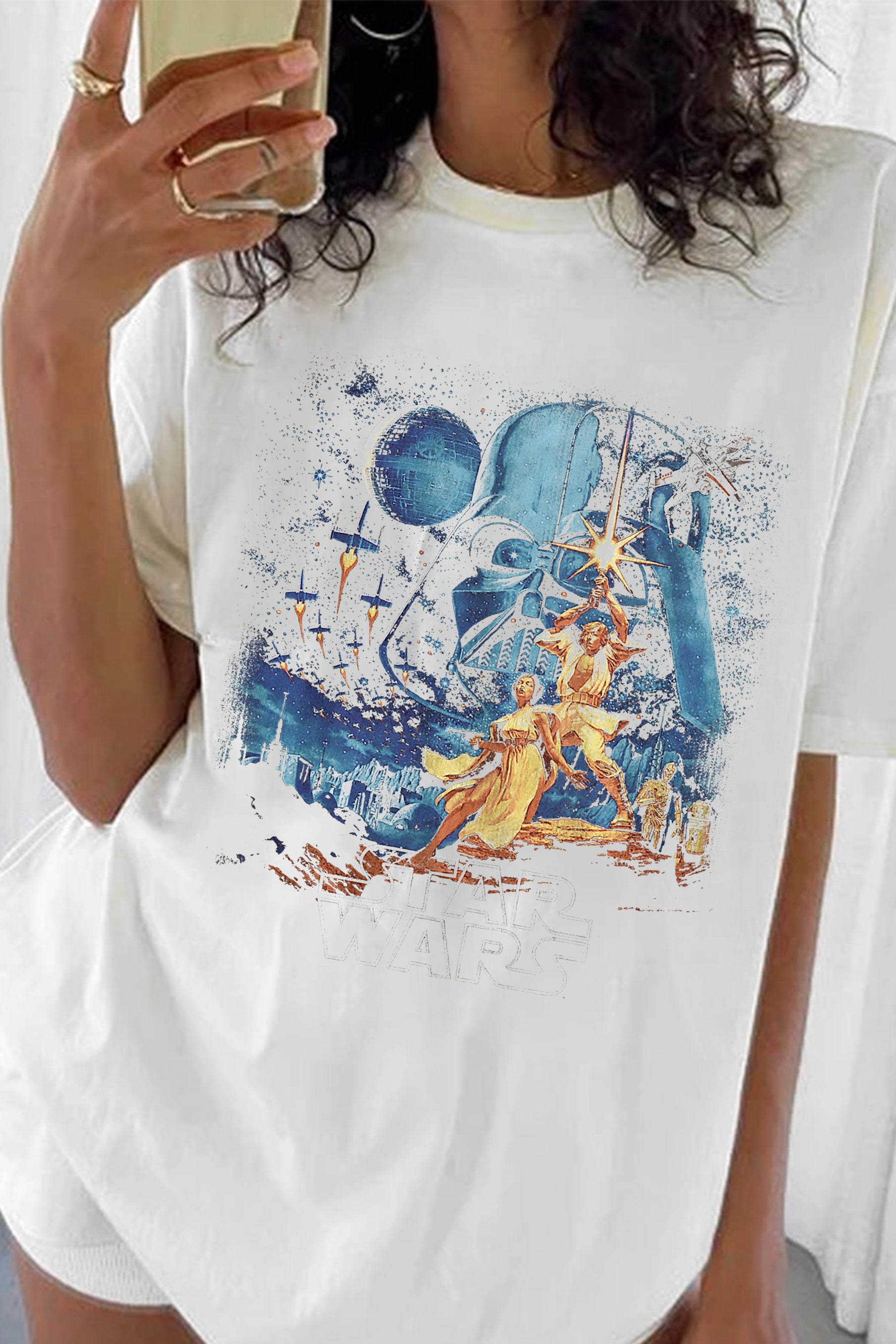 New T-Shirt Retro Star Merch, Shirt Retro Star Wars For Women