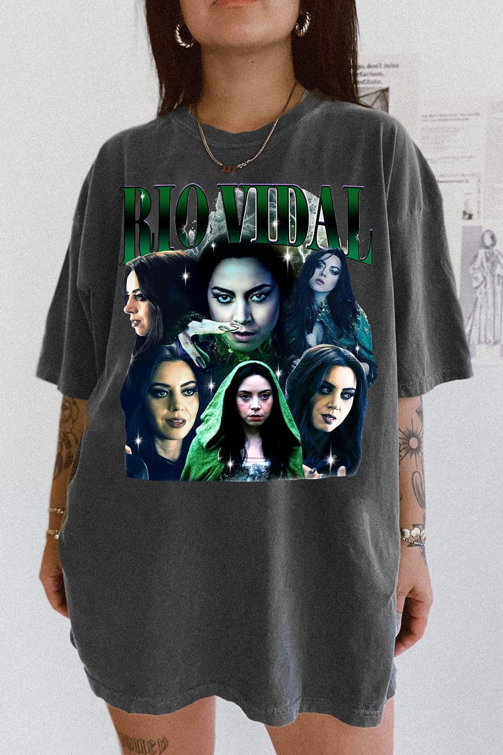 New T-Shirt Rio Vidal Merch, Shirt Rio Vidal Aubrey Plaza Green Witch For Women