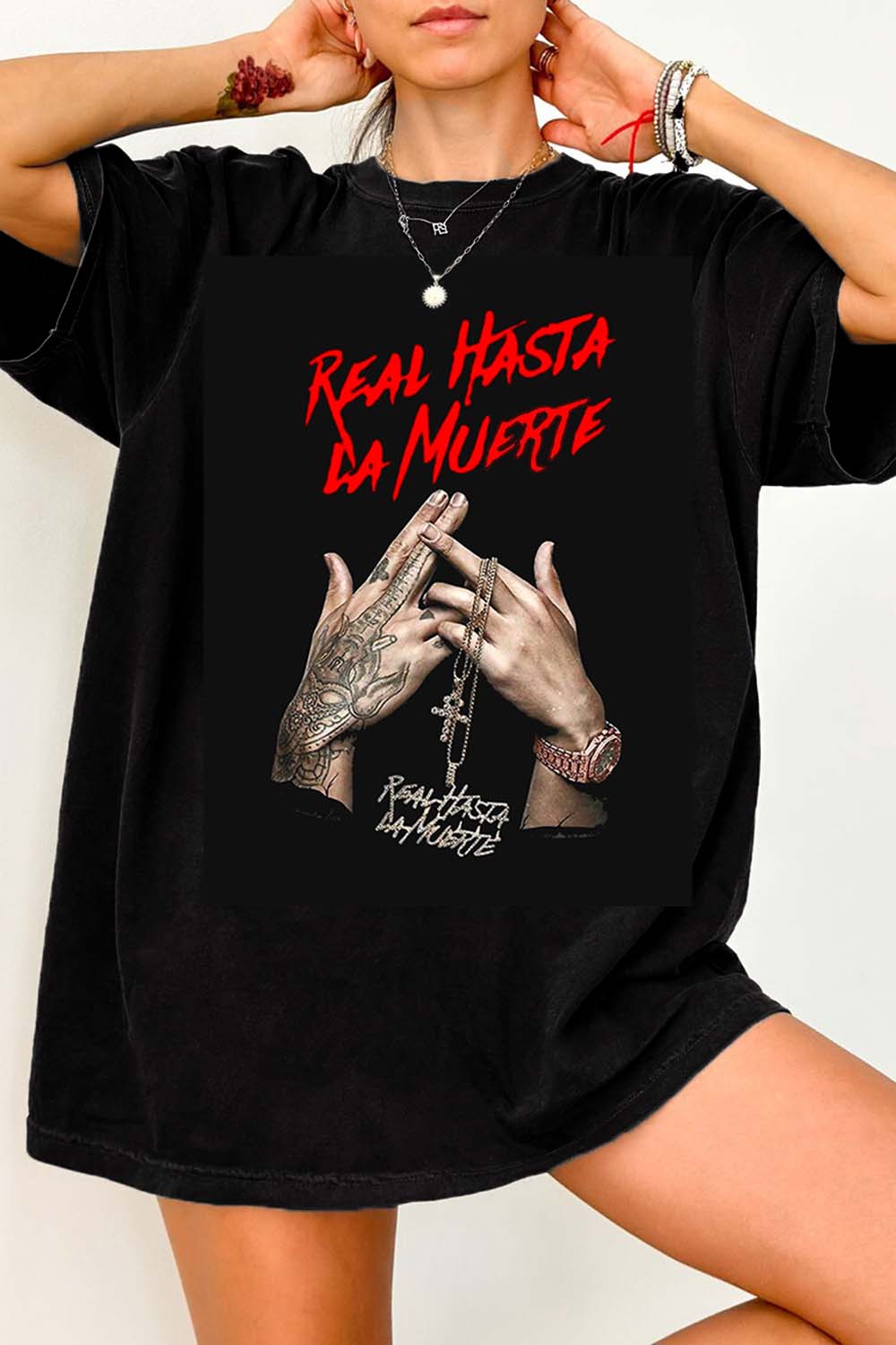 New T-Shirt Rare Anuel Merch, Shirt Rare Anuel Aa Real Hasta La Muerte For Women