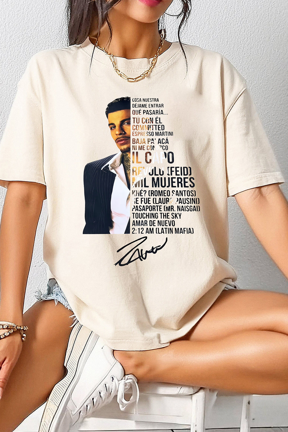 New T-Shirt Rauw Alejandro Merch, Shirt Rauw Alejandro World Tour Graphic For Women
