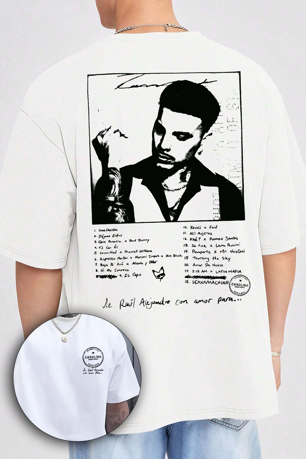 New T-Shirt Rauw Alejandro Merch, Shirt Rauw Alejandro Cosa Nuestra For Men