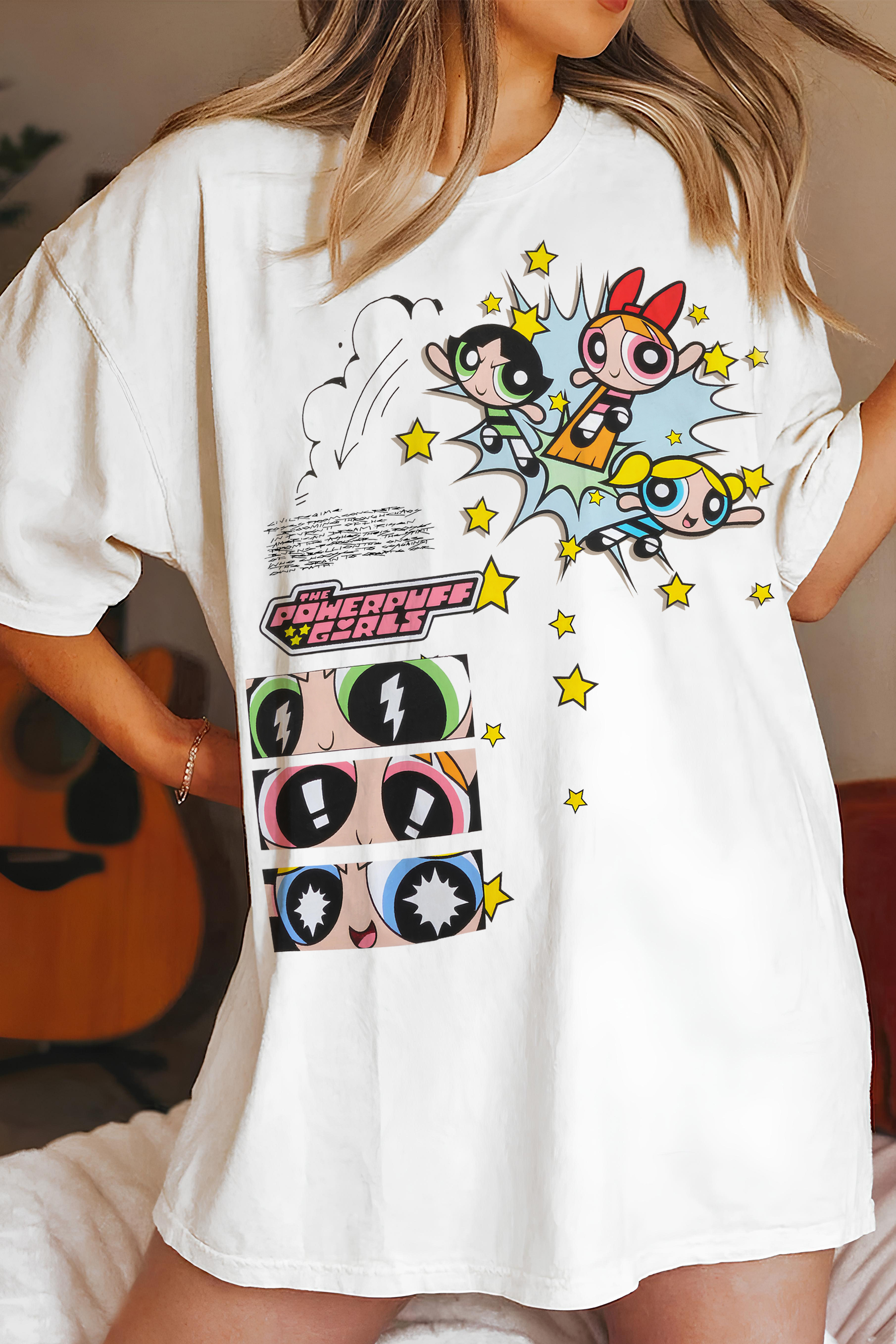 New T-Shirt Powerpuff Girls Merch, Shirt Powerpuff Girls Power For Women