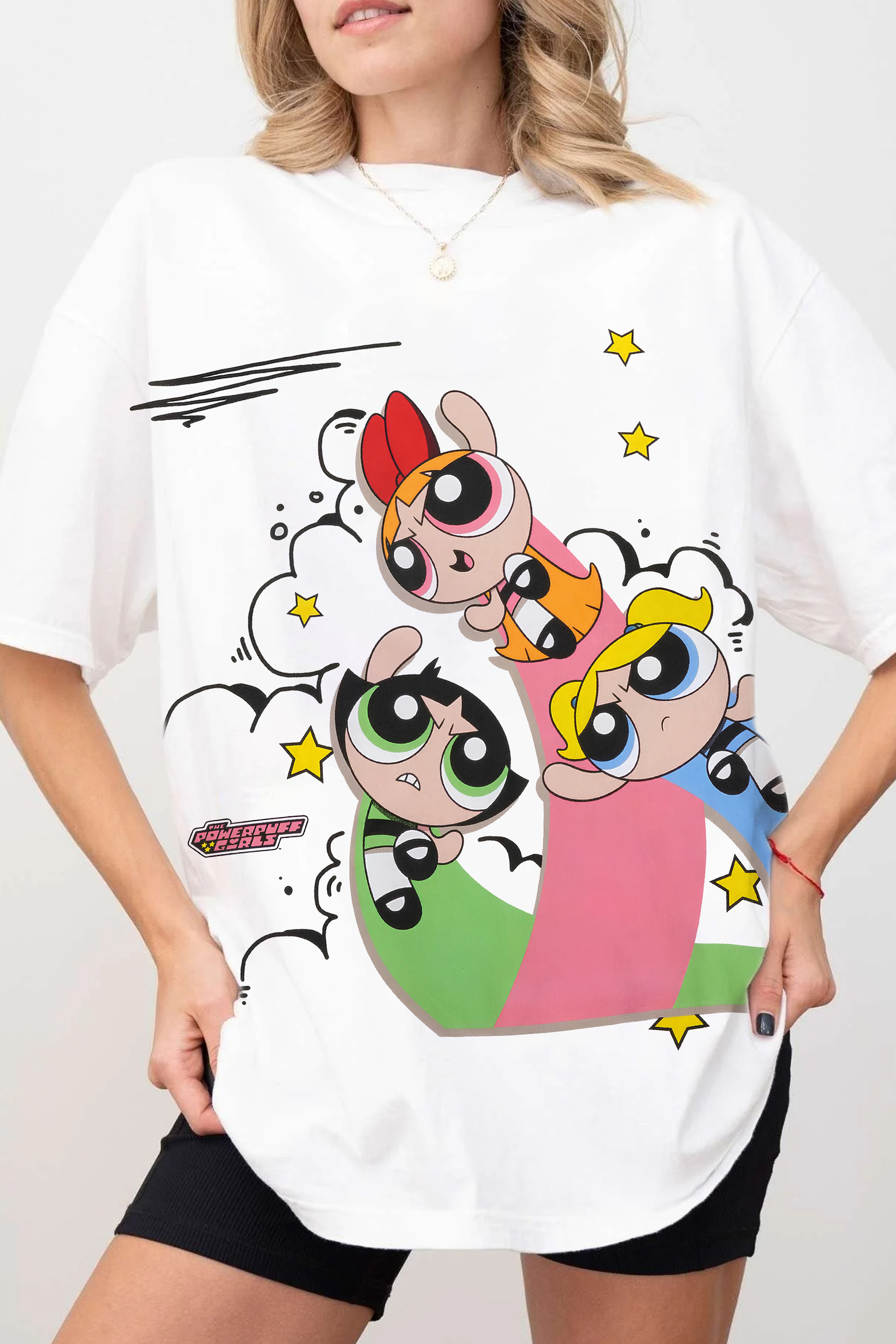 New T-Shirt Powerpuff Girls Merch, Shirt Powerpuff Girls Power Cute For Women