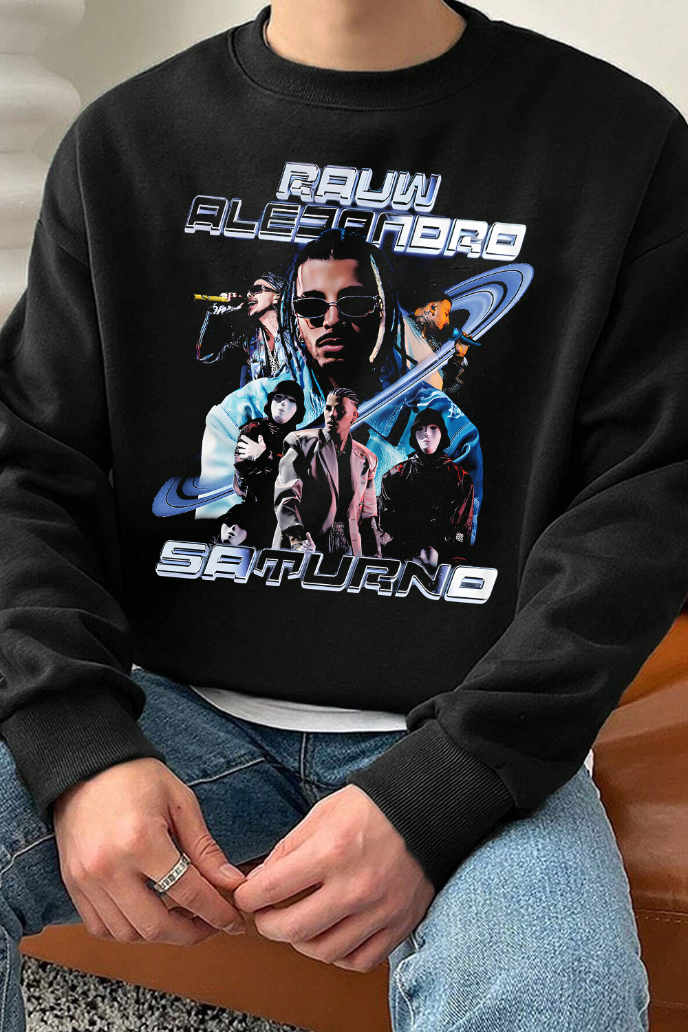 New Rauw Alejandro Vintage Fleece Sweatshirt For Men