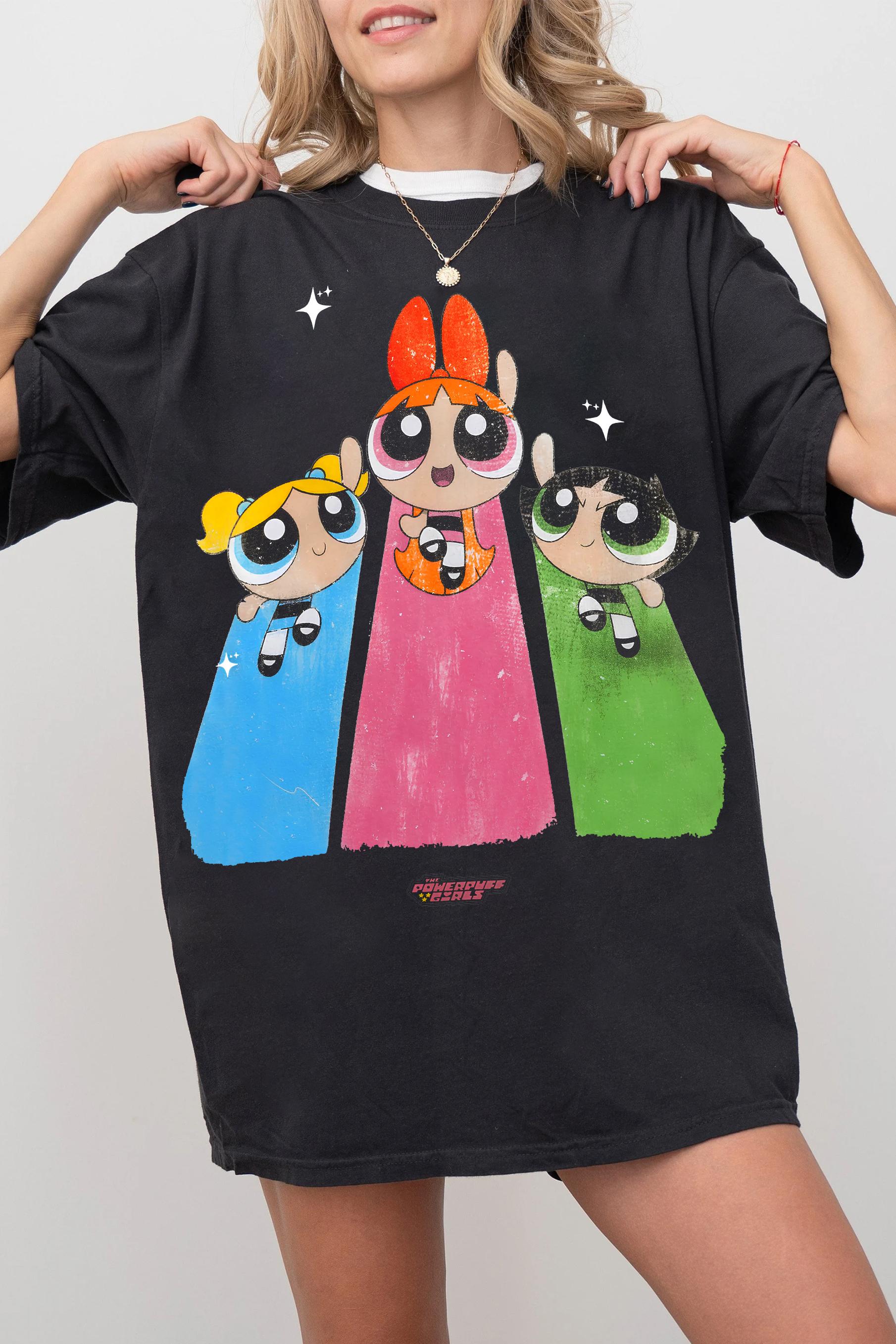 New T-Shirt Powerpuff Girls Merch, Shirt Powerpuff Girls Run The World American Classic For Women