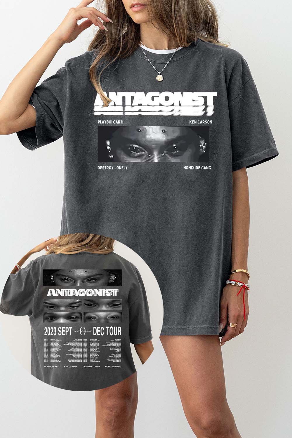 New T-Shirt Playboi Carti Merch, Shirt Playboi Carti Hip Hop Streetwear For Women