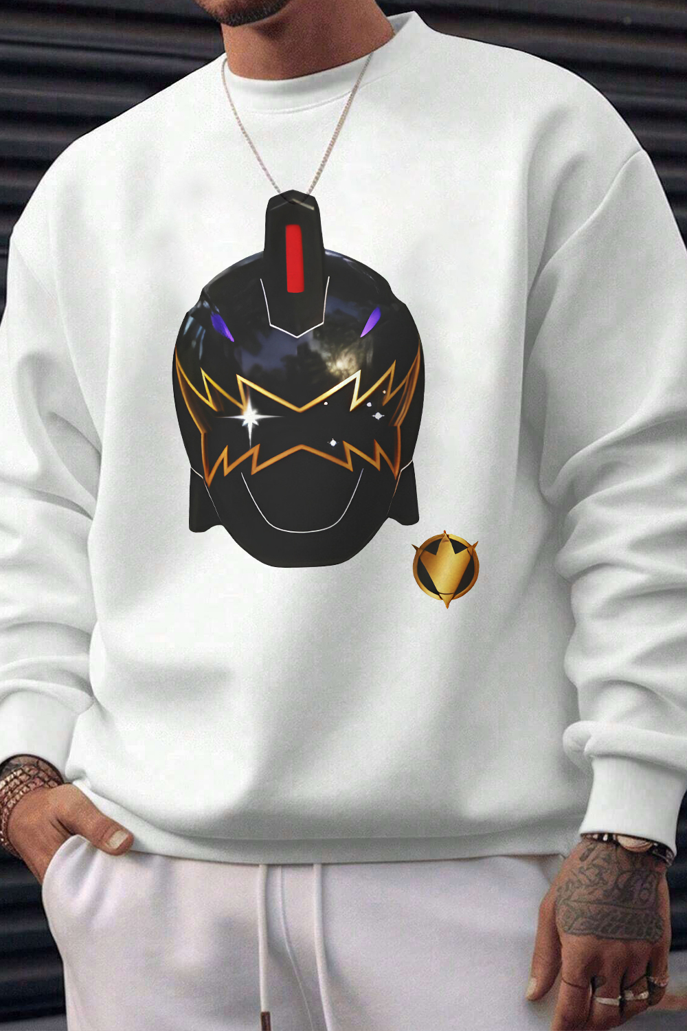 New Power Rangers Graphic Fleece Sweatshirt For Men