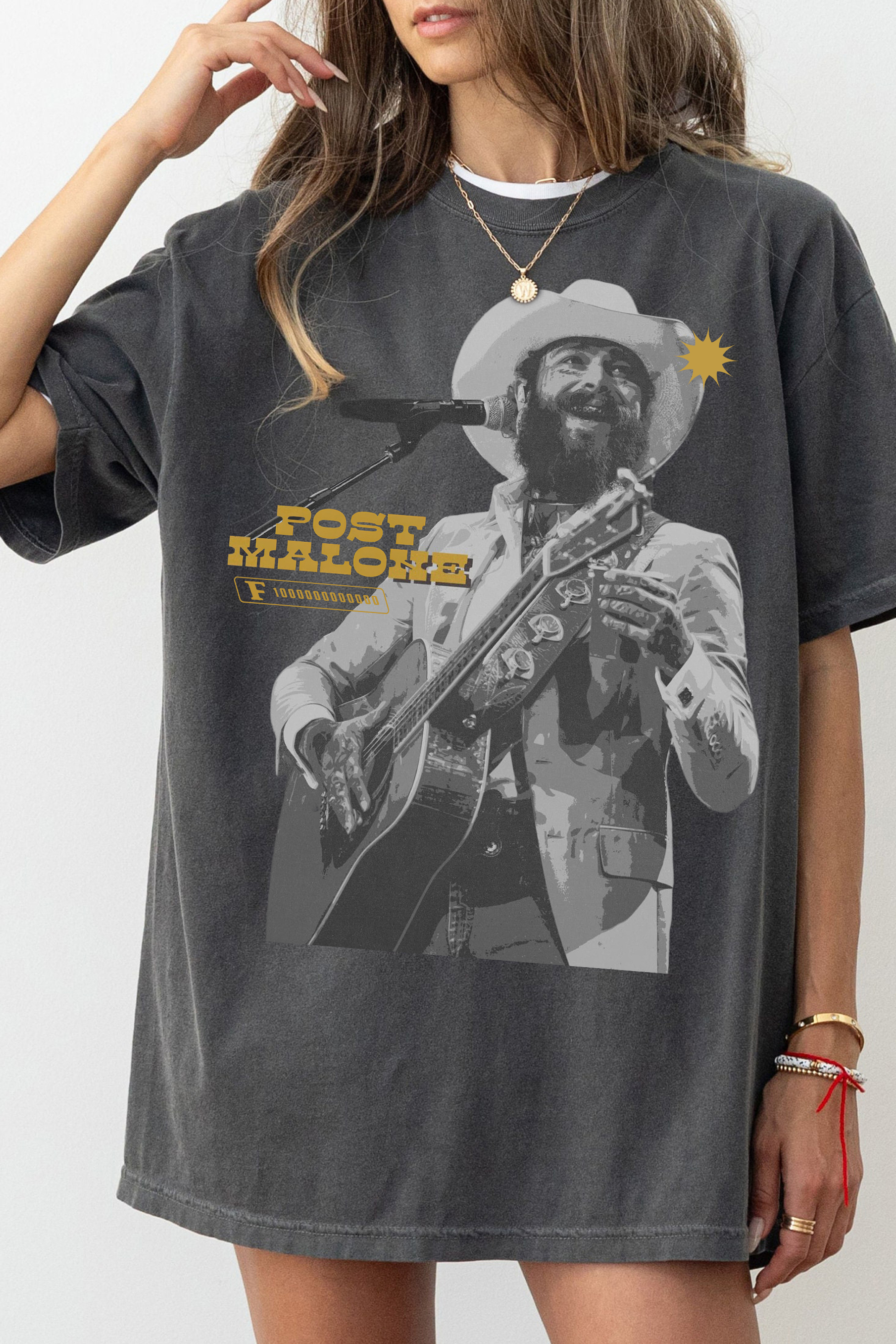T-Shirt Post Malone Merch, Shirt Post Malone Vintage Country Music Album For Women
