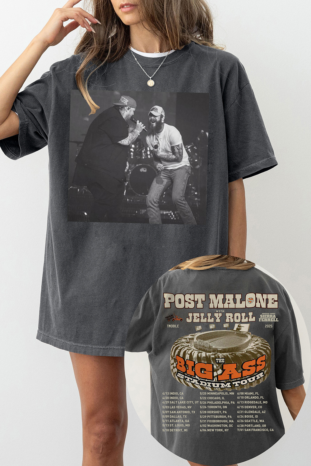 New T-Shirt Post Malone Merch, Shirt Post Malone 2025 Tour, Jelly Roll For Women