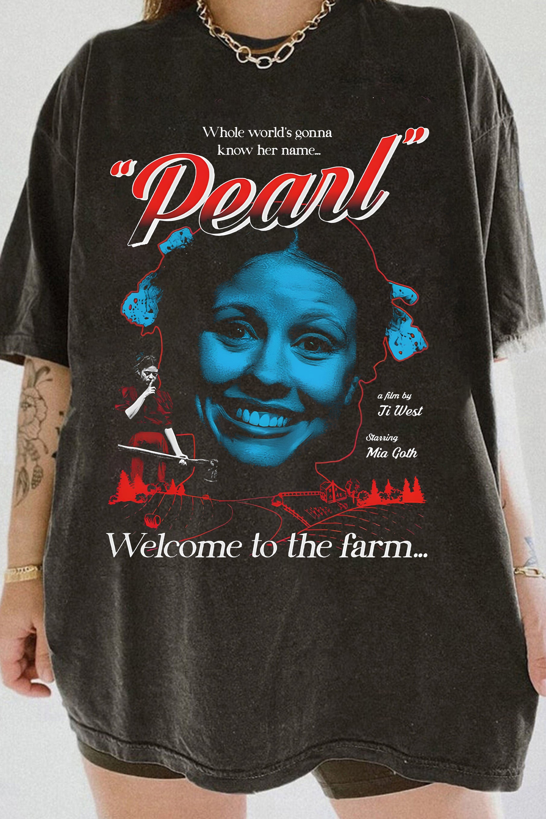 T-Shirt Pearl Horror Merch, Shirt Pearl Horror Movie Inspired For Women