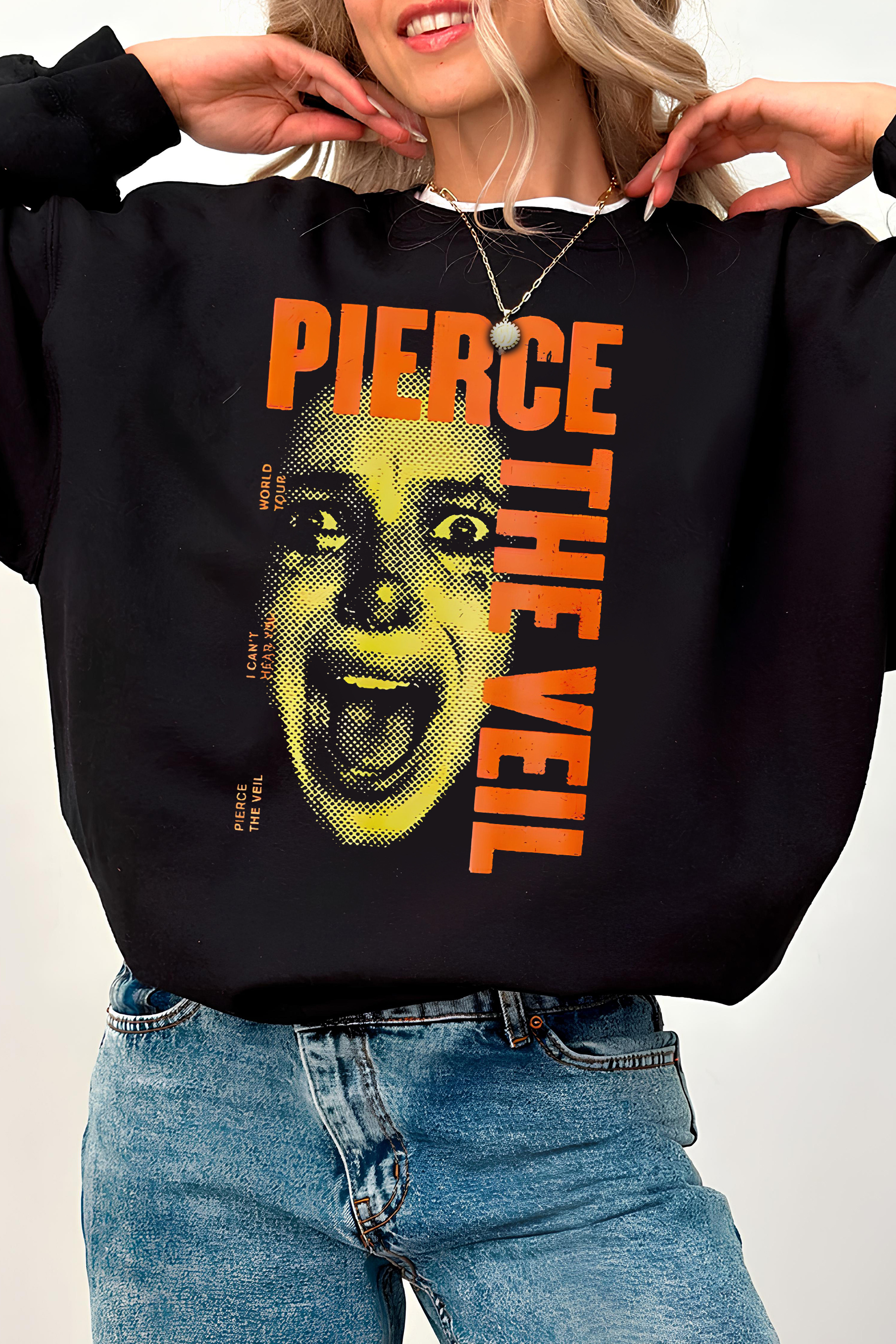New Pierce The Veil Screaming Lady I Cant Heart You World Tour Fleece Sweatshirt For Women