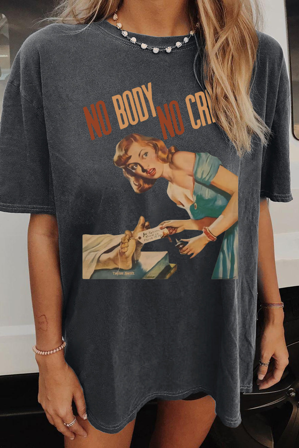 New T-Shirt No Body Merch, Shirt No Body No Crime Evermore Merch For Women