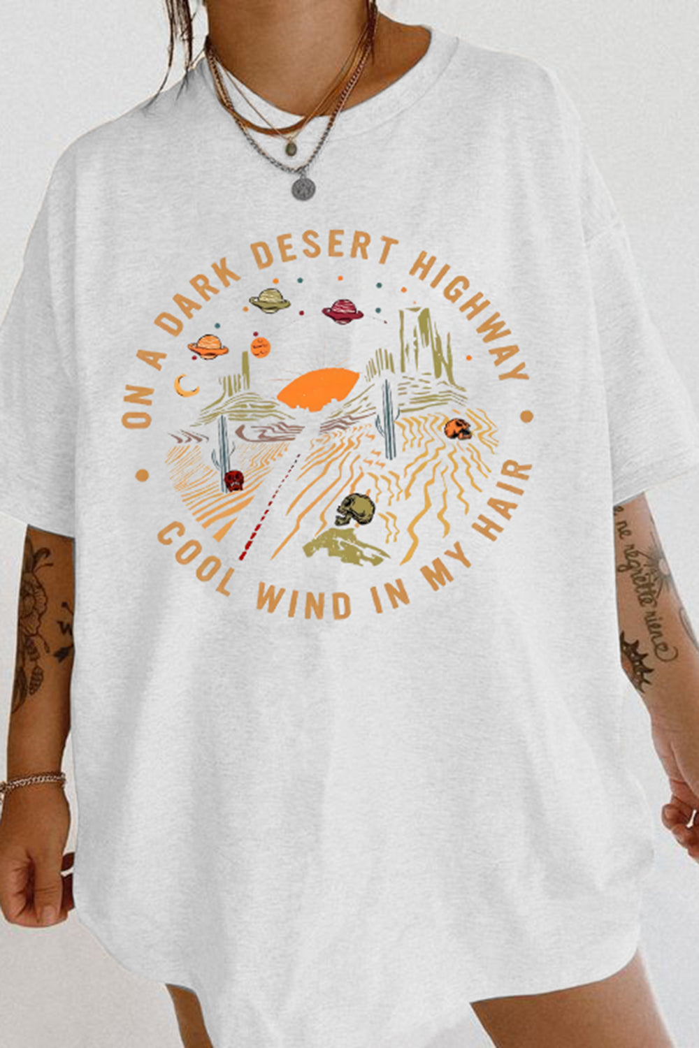 New T-Shirt On A Merch, Shirt On A Dark Desert Highway Travel For Women