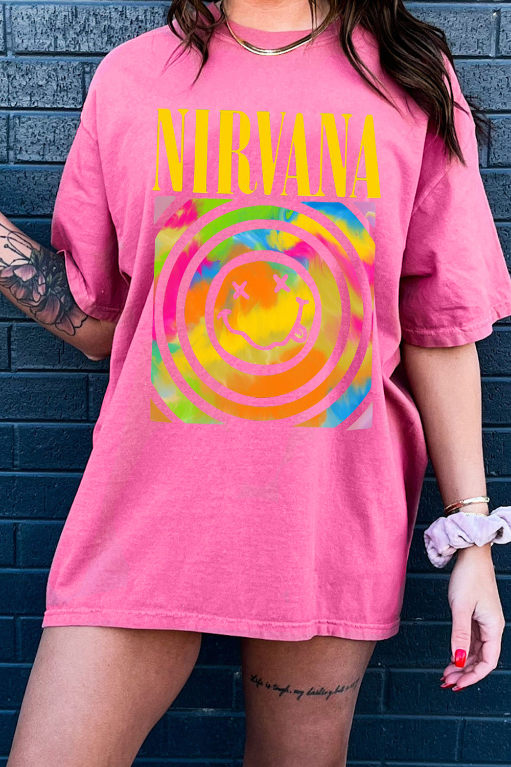 New T-Shirt Nirvana Smile Merch, Shirt Nirvana Smile Face For Women