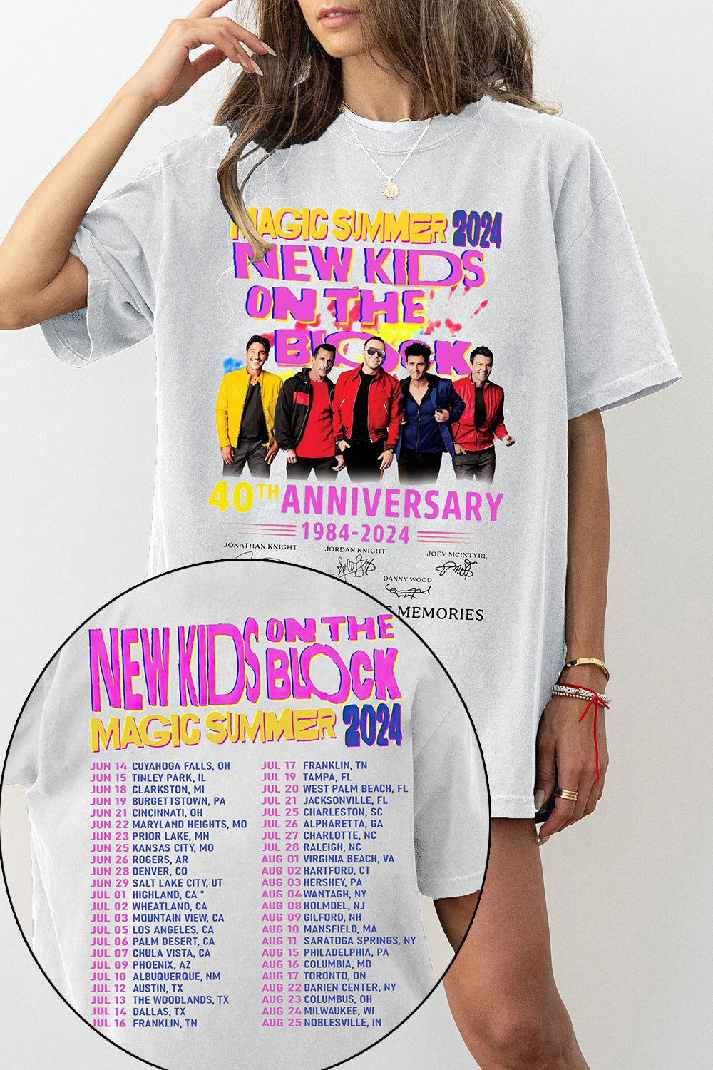 New T-Shirt Nkotb Magic Merch, Shirt Nkotb Magic Summer 2024 Graphic For Women