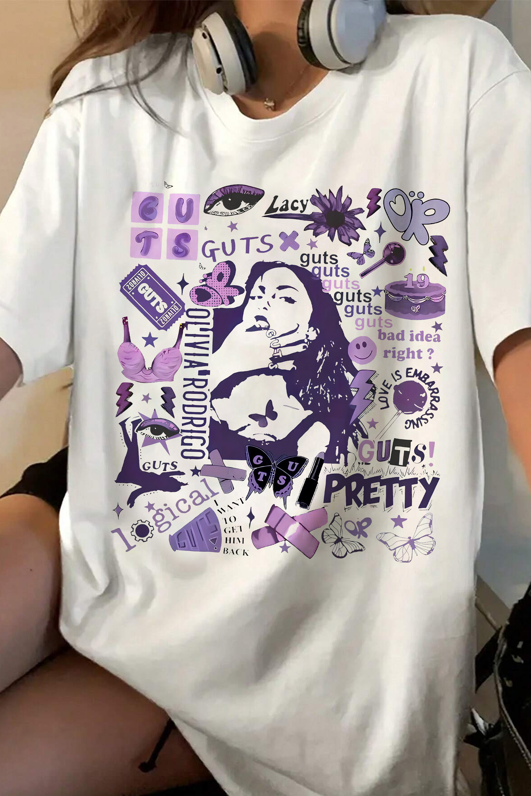 New T-Shirt Olivia Rodrigo Merch, Shirt Olivia Rodrigo Guts Tour For Women