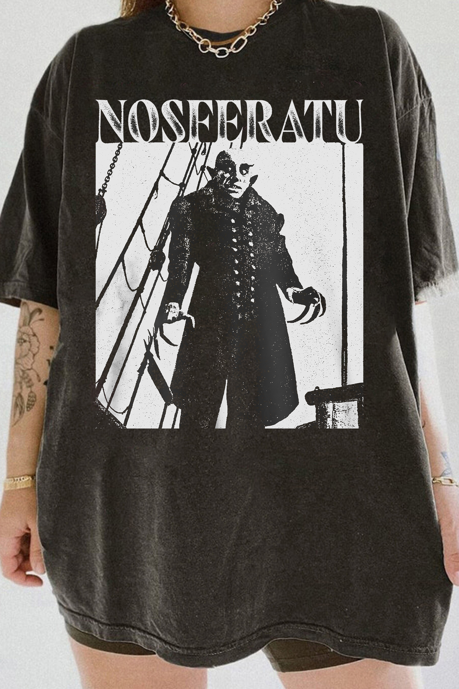 New T-Shirt Nosferatu Scary Merch, Shirt Nosferatu Scary Classic Horror Movie For Women