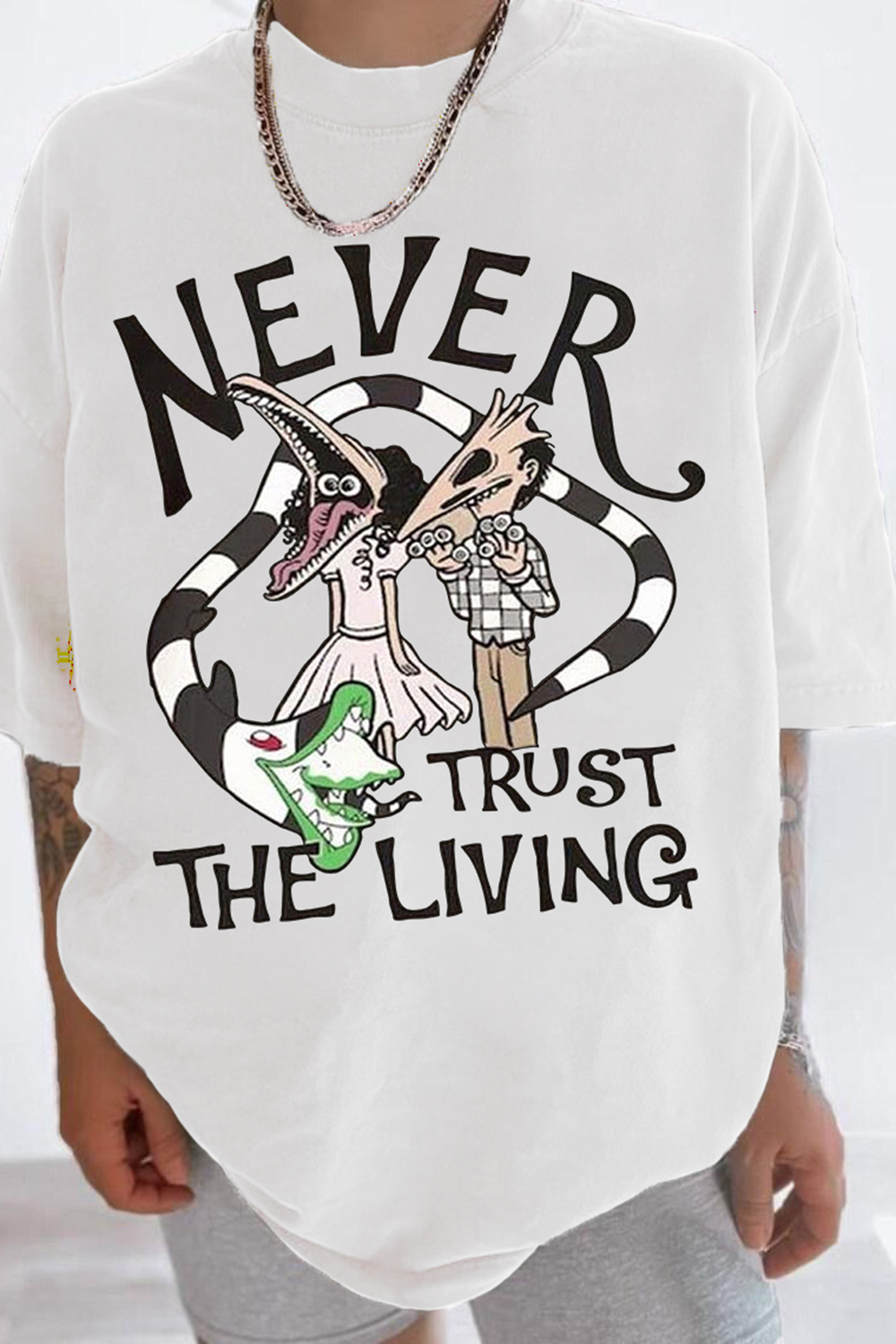 New T-Shirt Never Trust Merch, Shirt Never Trust The Living Beetlejuice For Women