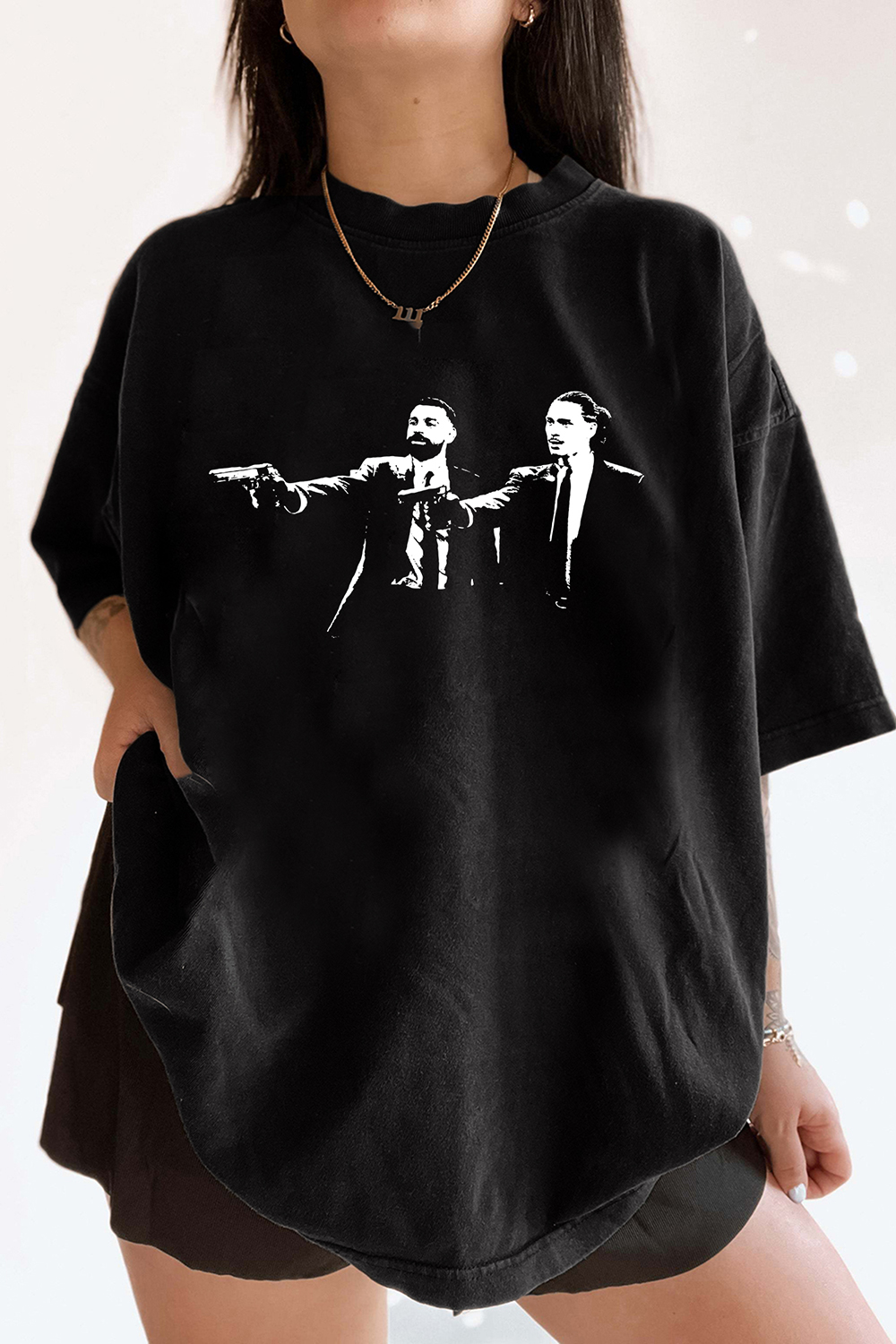 New T-Shirt Mo Salah Merch, Shirt Mo Salah & Darwin Nunez Pulp Fiction For Women