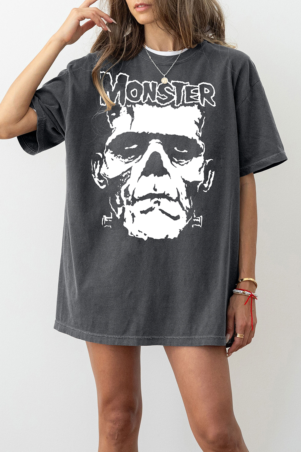 New T-Shirt Monster Skull Merch, Shirt Monster Skull Horror For Women