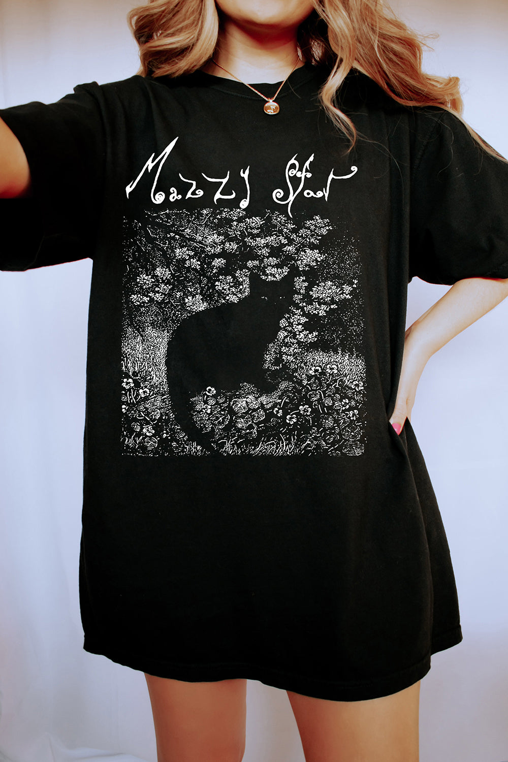 T-Shirt Mazzy Star Merch, Shirt Mazzy Star Cat For Women