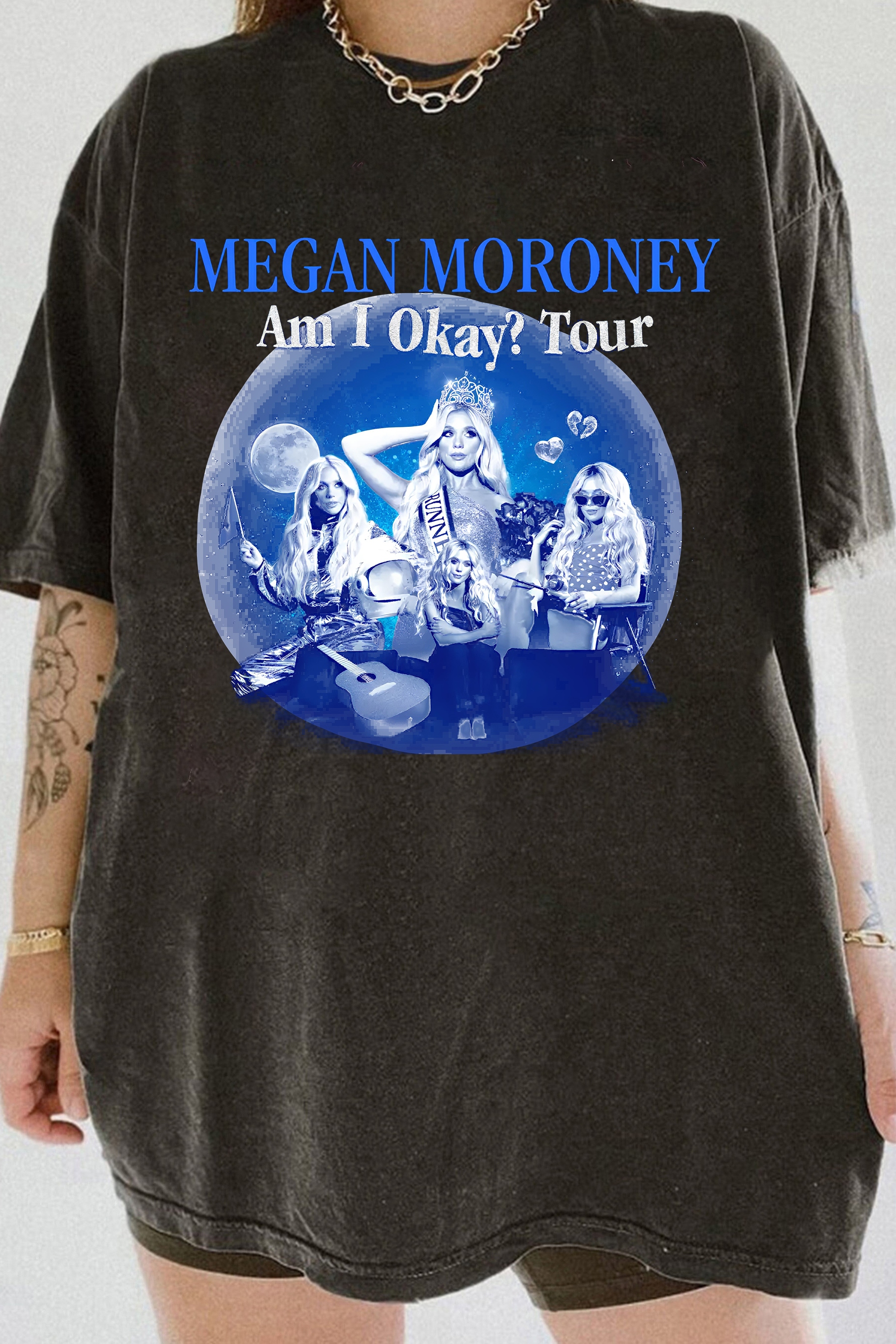 New T-Shirt Megan Moroney Merch, Shirt Megan Moroney Am I Okay  Tour For Women