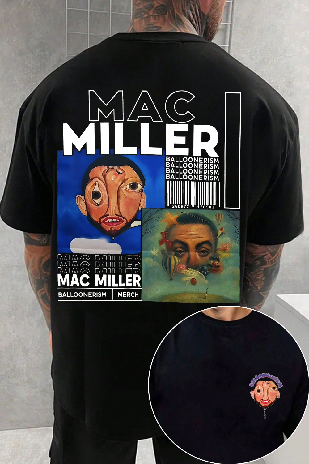 T-Shirt Mac Miller Merch, Shirt Mac Miller Balloonerism Album For Men