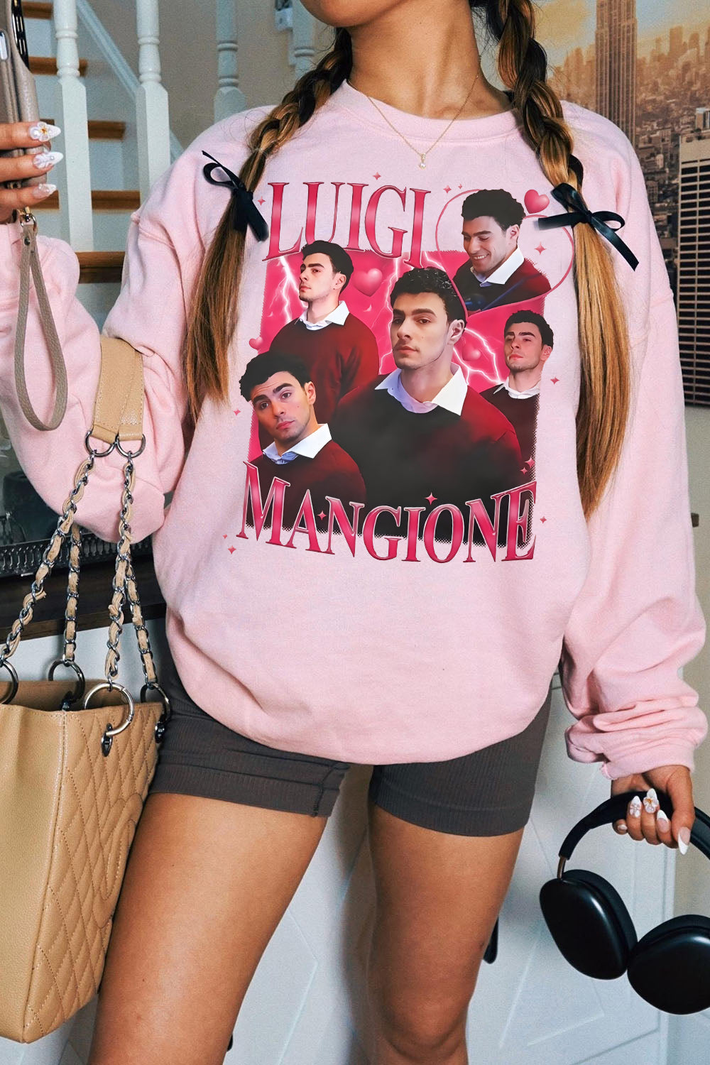 New Luigi Mangione Valentines Day Graphic Sweatshirt For Women