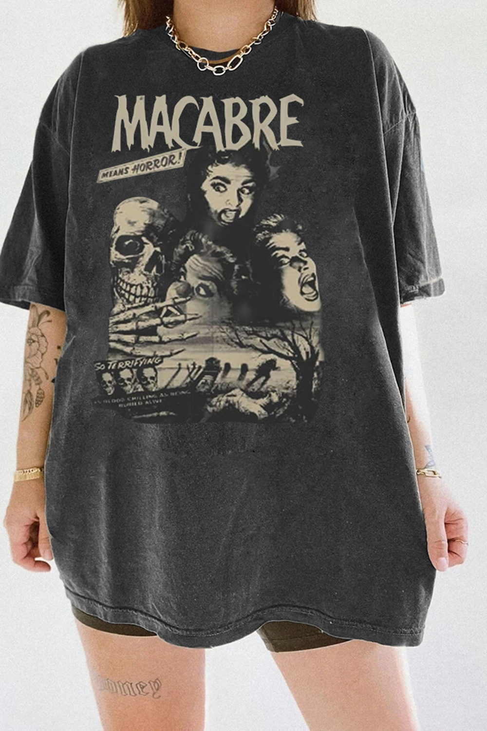 T-Shirt Macabre Horror Merch, Shirt Macabre Horror For Women