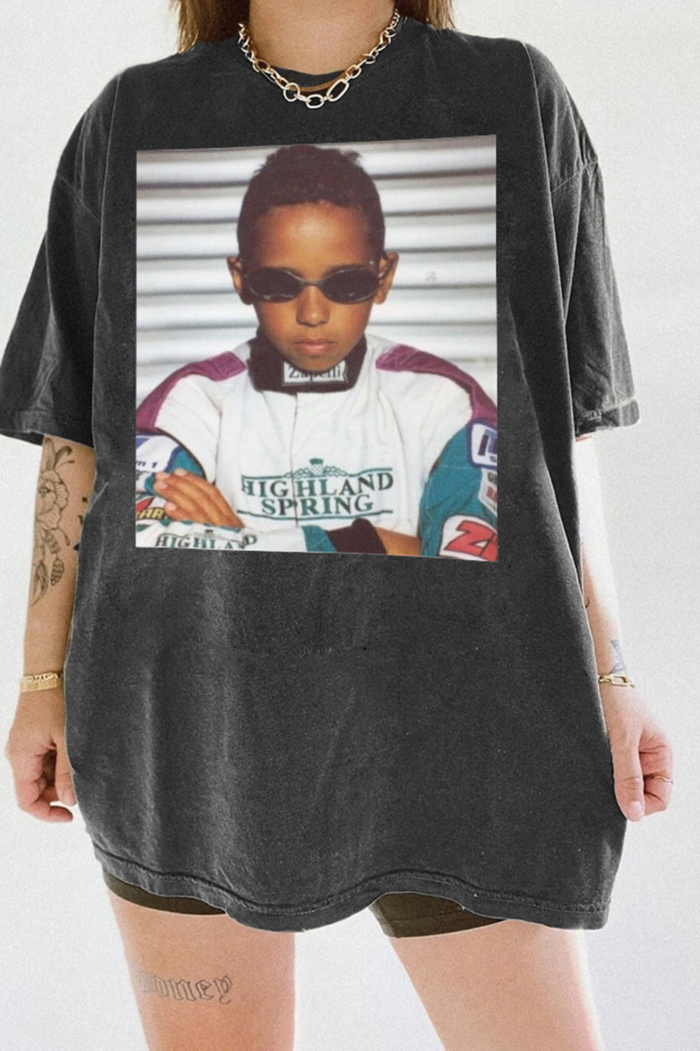 New T-Shirt Little Lewis Merch, Shirt Little Lewis Hamilton Vintage Ham44 Graphic For Women