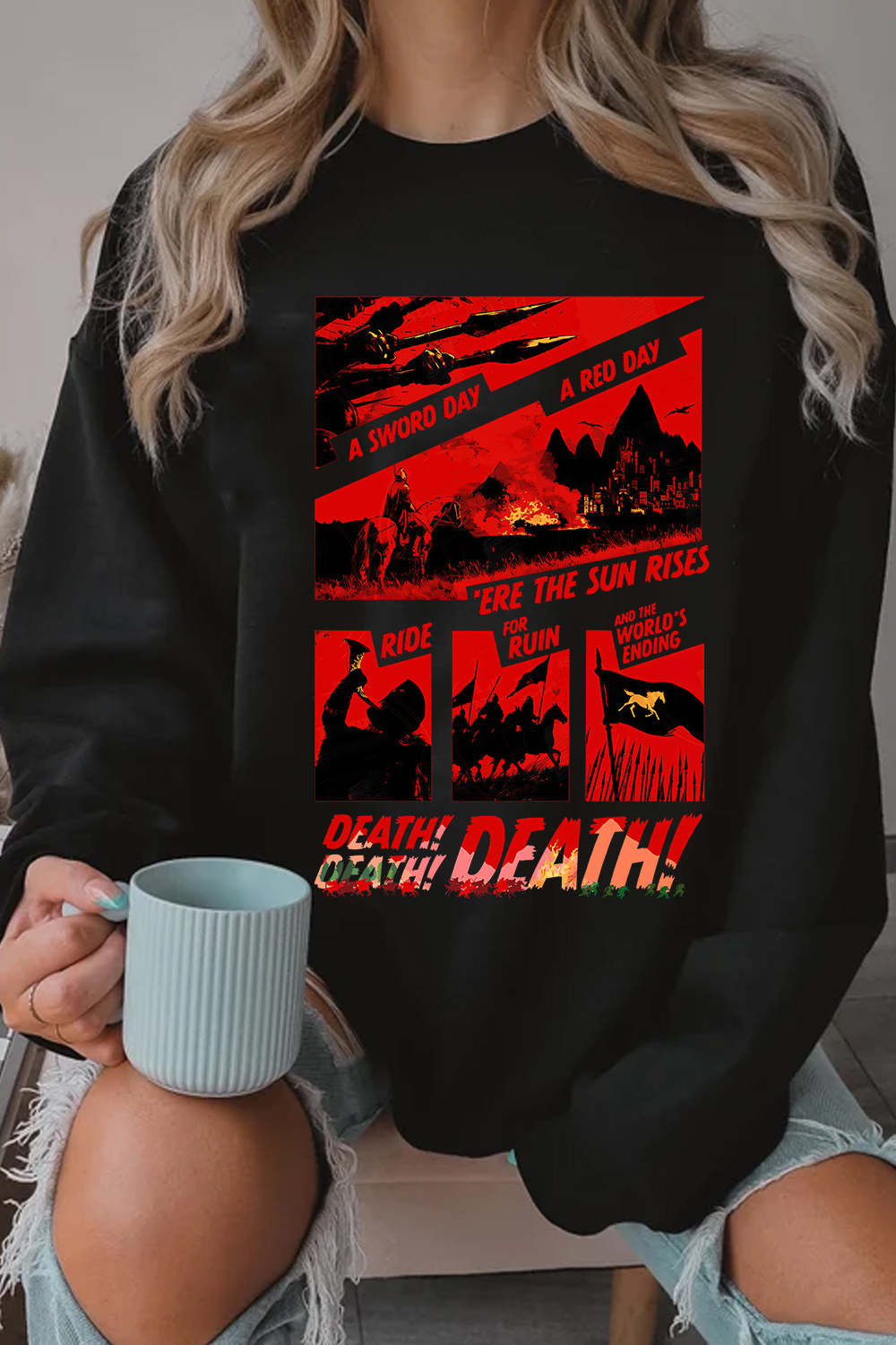 Lord Of The Rings-Cycling Print Sweatshirt