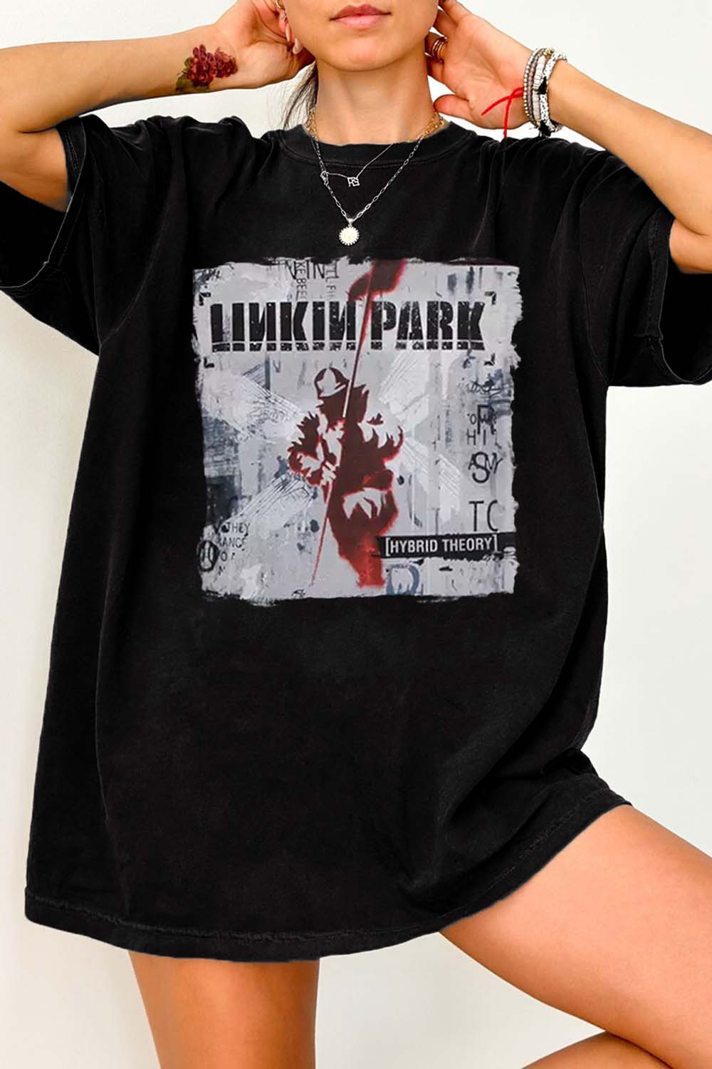 T-Shirt Linkin Park Merch, Shirt Linkin Park Hybrid Theory For Women