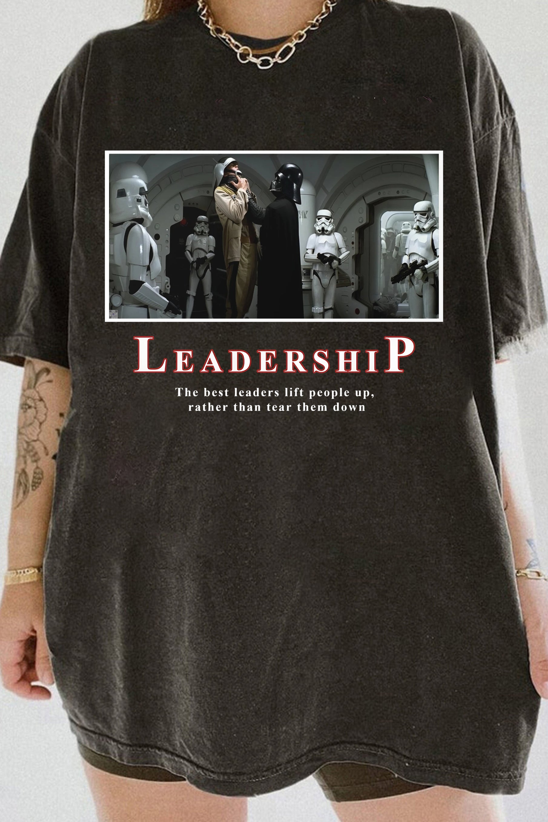 T-Shirt Leadership Darth Merch, Shirt Leadership Darth Vader Classic Movie For Women