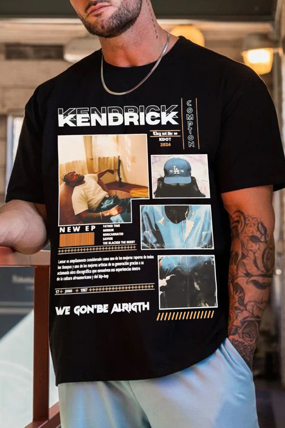 New T-Shirt Kendrick Lamar Merch, Shirt Kendrick Lamar Poster Short Sleeve