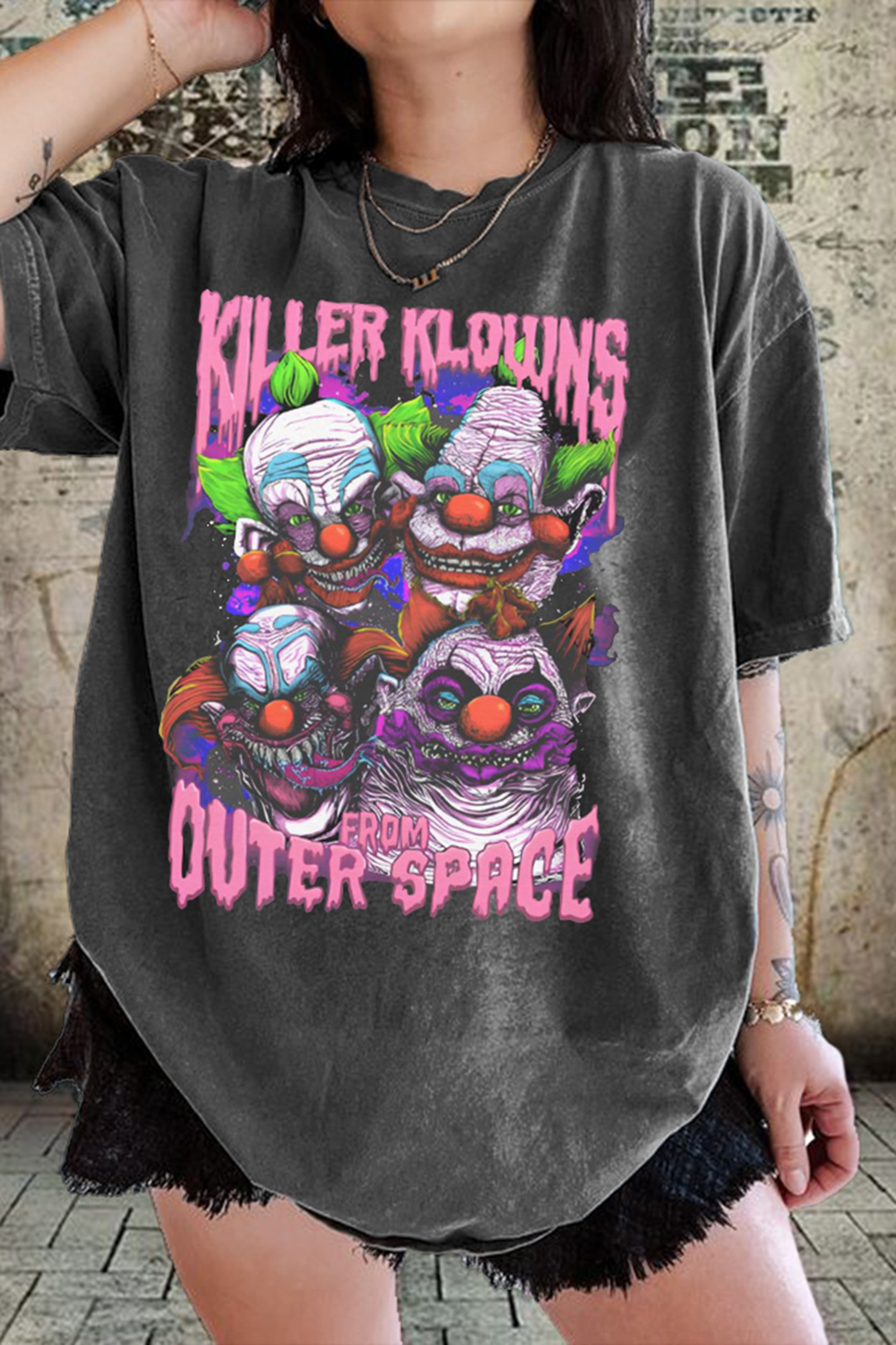 New T-Shirt Killer Klowns Merch, Shirt Killer Klowns From Outer Space Creepy Clown For Women