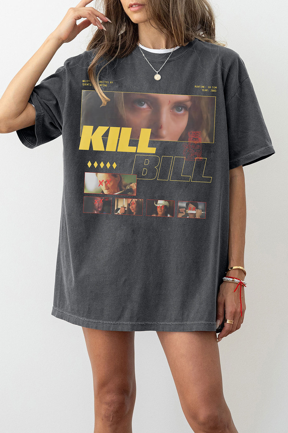New T-Shirt Kill Bill Merch, Shirt Kill Bill Movie Retro Japanese Action Film Graphic For Women