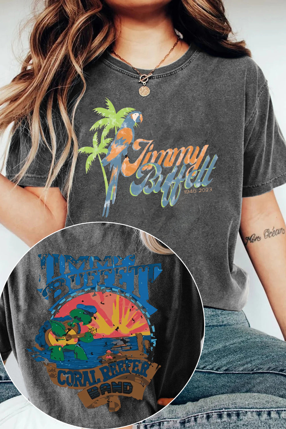 New T-Shirt Jimmy Buffett Merch, Shirt Jimmy Buffett Rip For Women