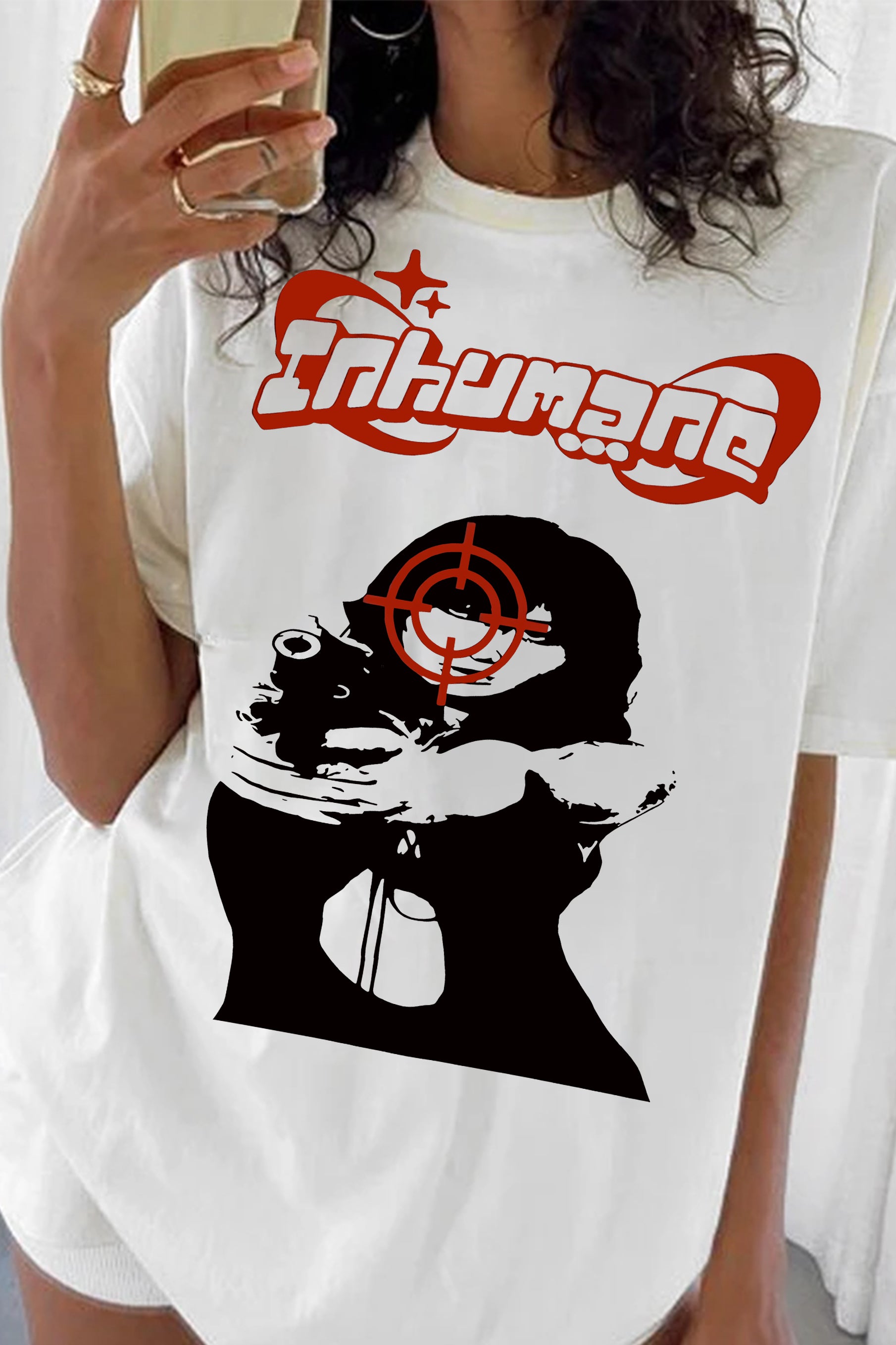 New T-Shirt Inhumane Y2K Merch, Shirt Inhumane Y2K Shooter For Women