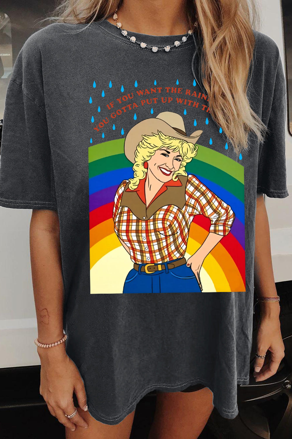 New T-Shirt If You Merch, Shirt If You Want The Rainbow You Gotta Put Up With The Rain For Women