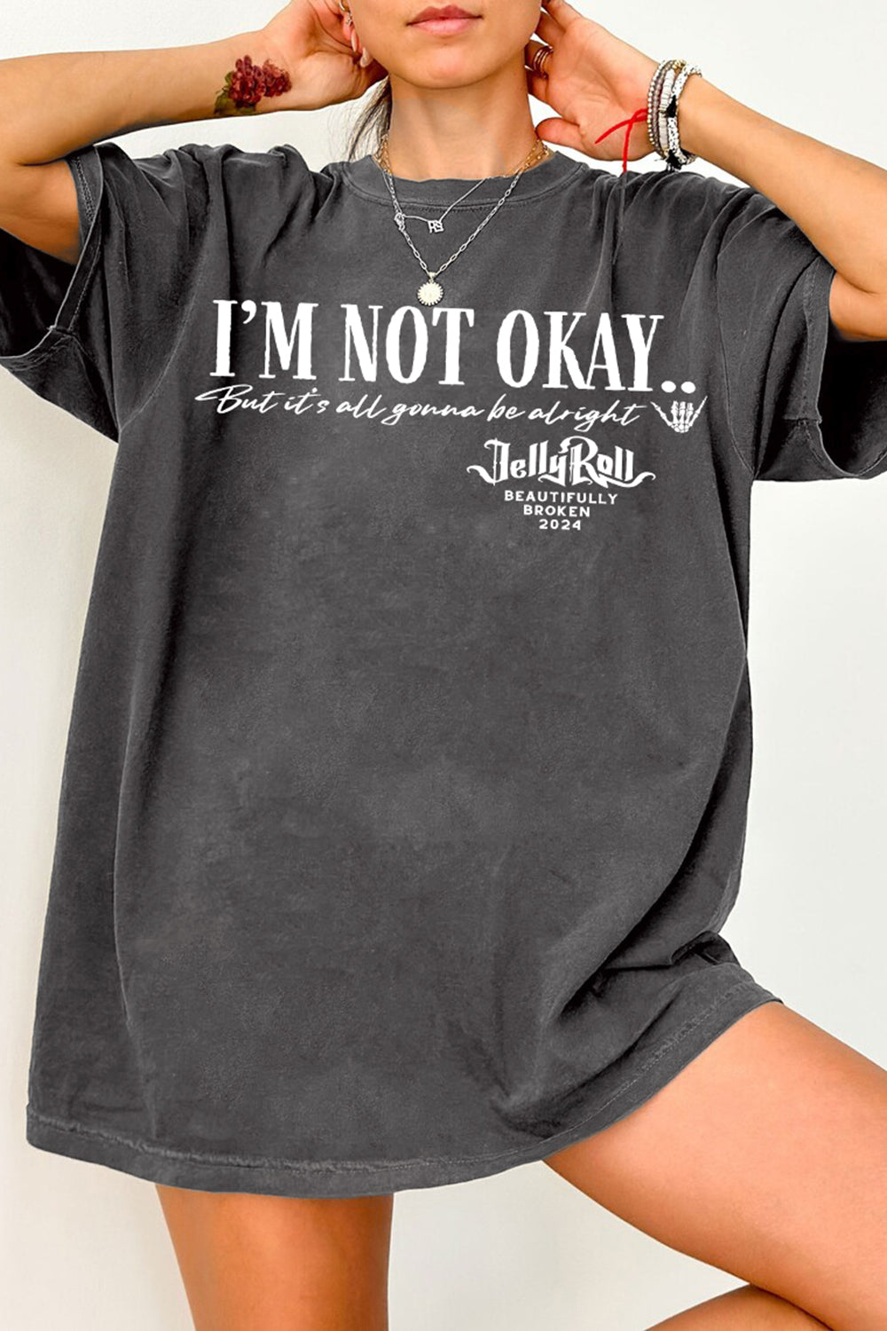 New T-Shirt Jelly Roll Merch, Shirt Jelly Roll Country Concert Beautifully Broken Tour 2024 For Women