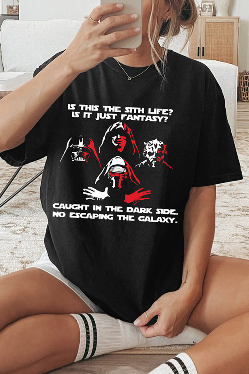 New T-Shirt Is This Merch, Shirt Is This The Sith Life Funny Star Wars Darth Vader For Women