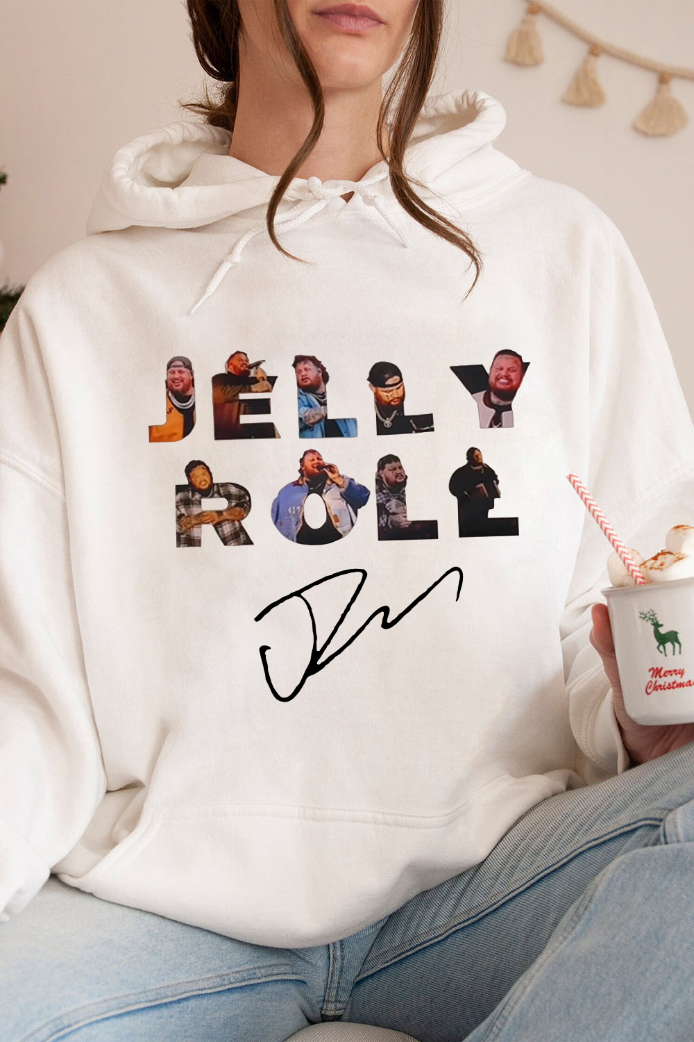 New Jelly Roll Beautifully Broken Tour Fleece Hoodie For Women